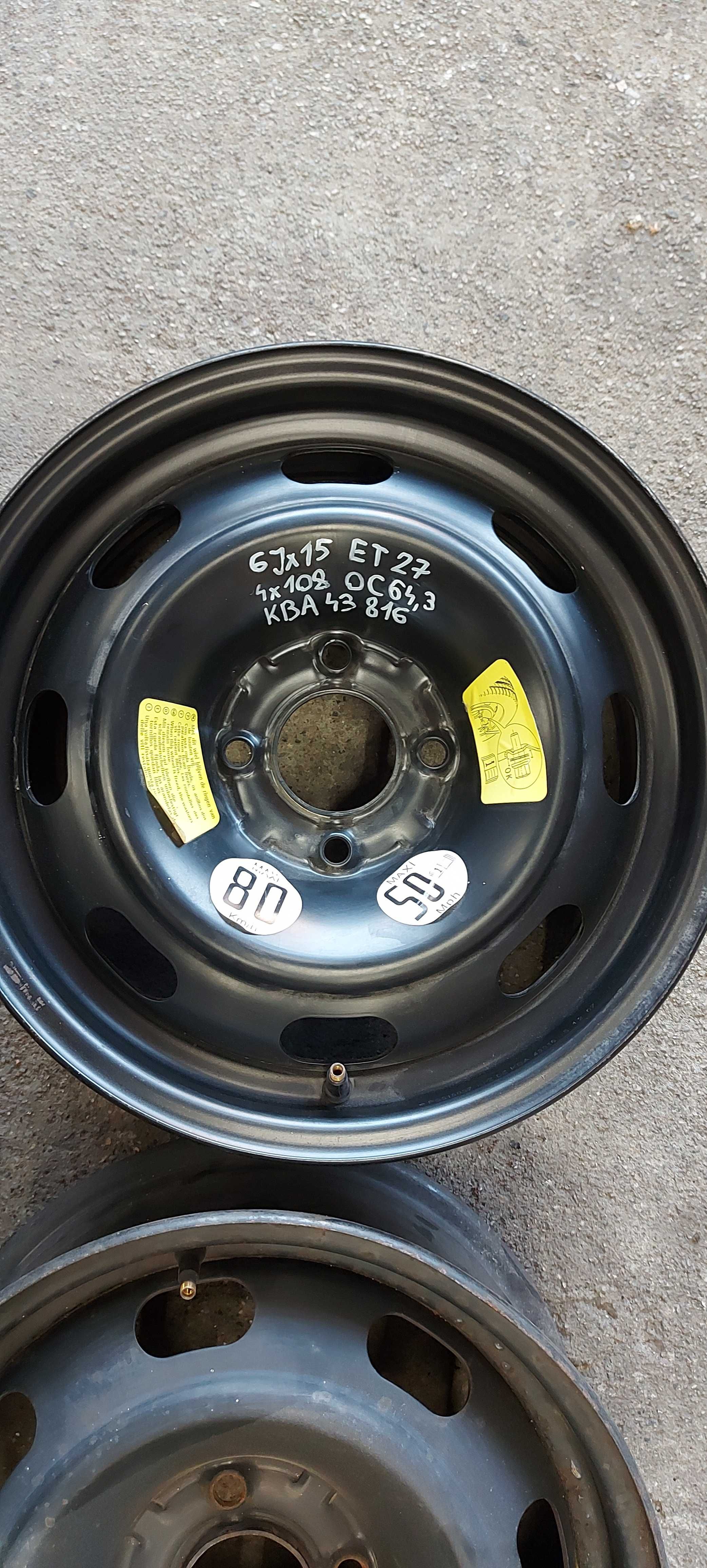 Felgi 6jx15 et27 4x108 Peugeot 207 307 Citroen C2 C3 C4 DS3