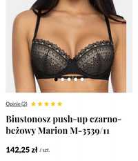 Biustonosz push-up czarno-beżowy Marion C 85