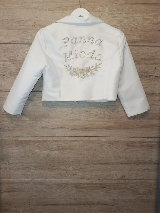 Bolerko / kurtka ślubna z napisem Panna Młoda