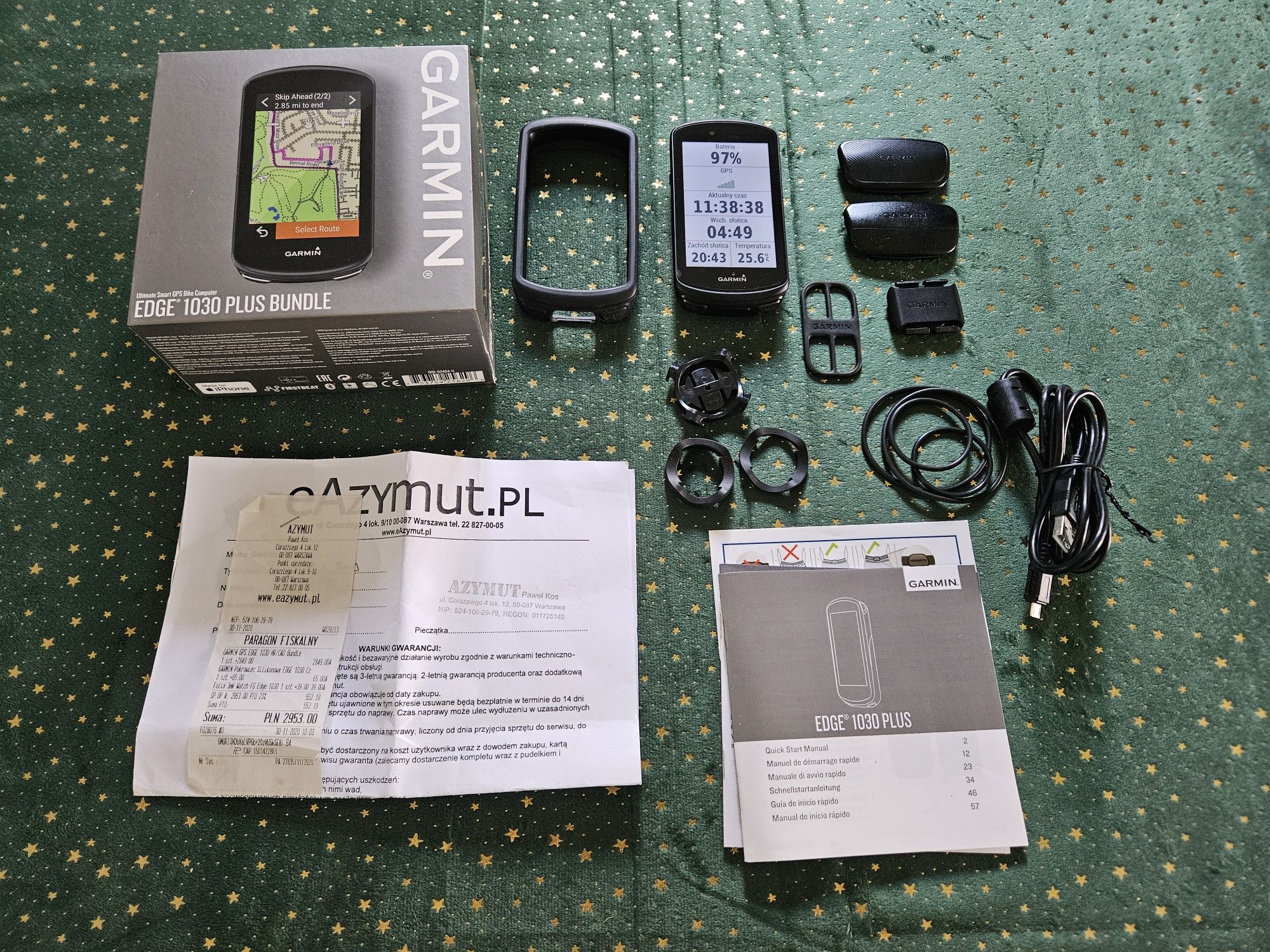 Garmin Edge 1030 Plus Bundle + etui, szybka, czujniki