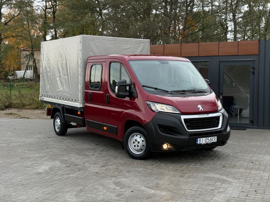 Peugeot Boxer 2.2 HDI 120KM / 95.880KM 2020R / Doka Brygadówka Podwójna Kabina 7-osobowa / Bezwypadkowa  Zarejestrowany w PL / Bezwypadkowy