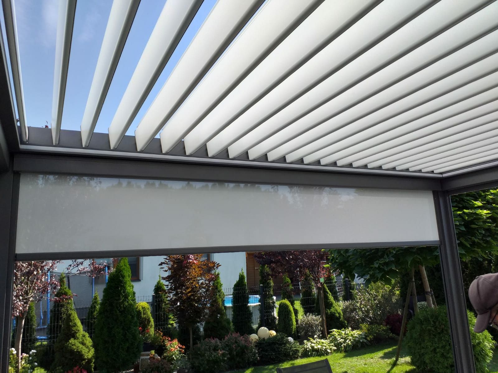 Pergola aluminiowa, elektryczna, wiosenna promocja, pomiar, montaż