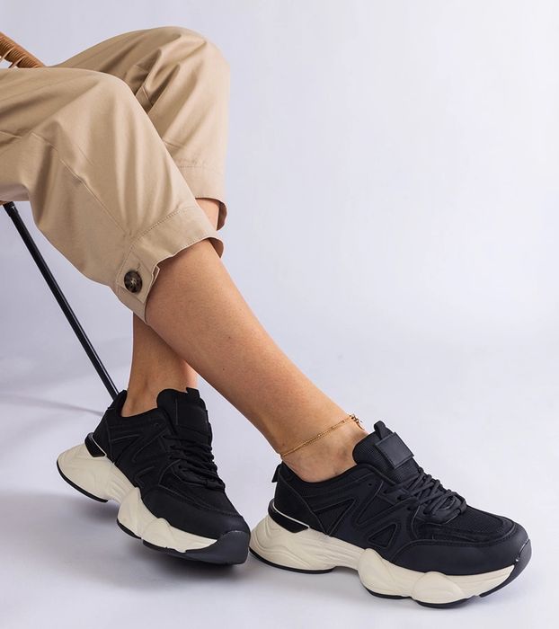 Czarne sportowe sneakersy damskie Imperio