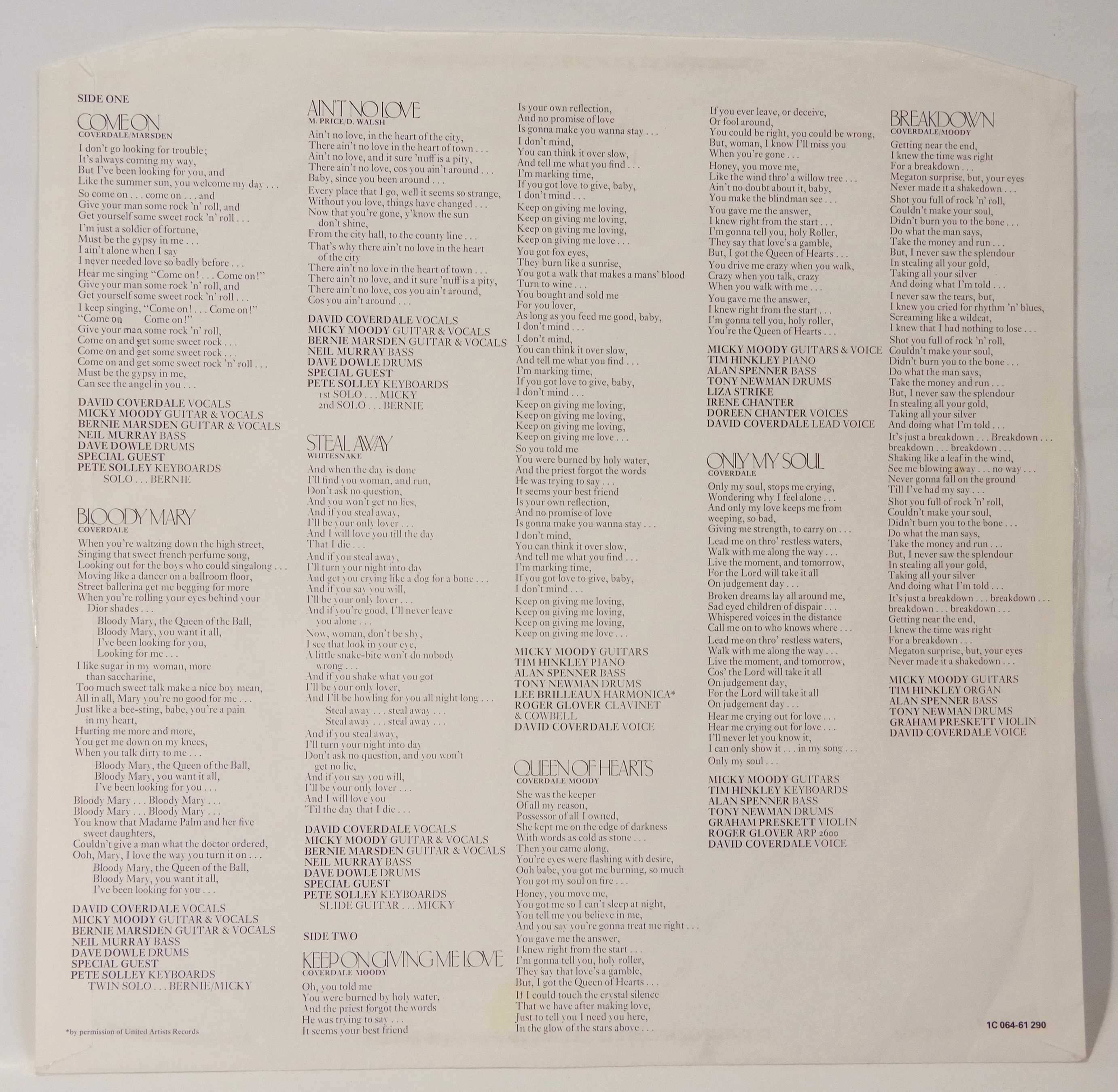 David Coverdales Whitesnake *Snakebite* LP Ger 1978