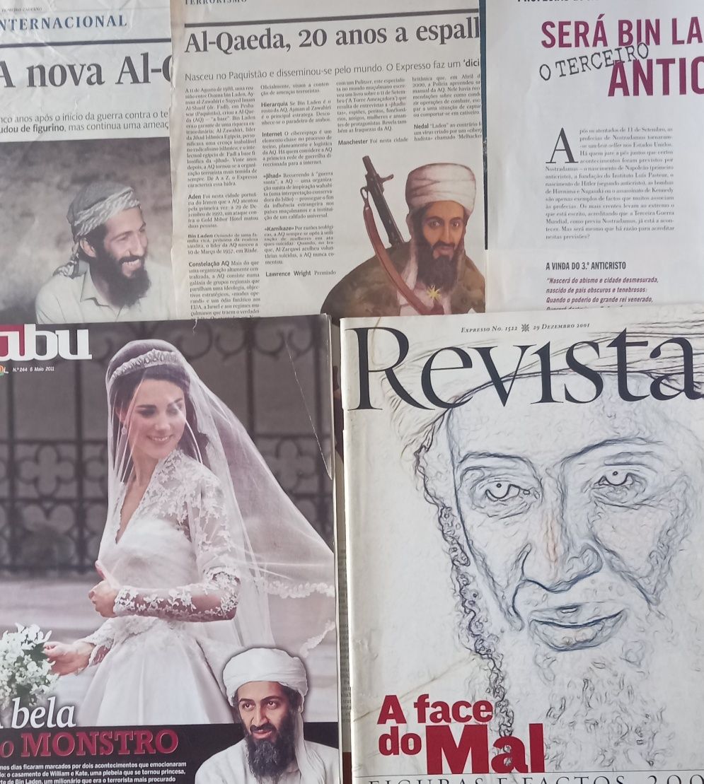 Bin Laden em revistas mais recortes de imprensa 2001 a 2011