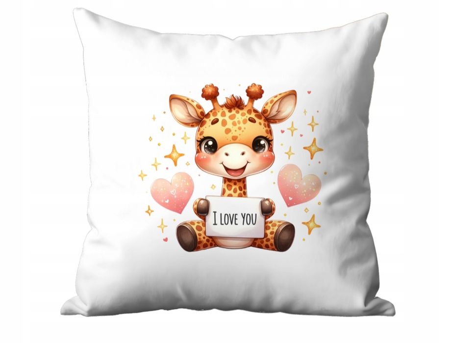 Poduszka na walentynki Prezent dla niej i dla niego Żyrafa