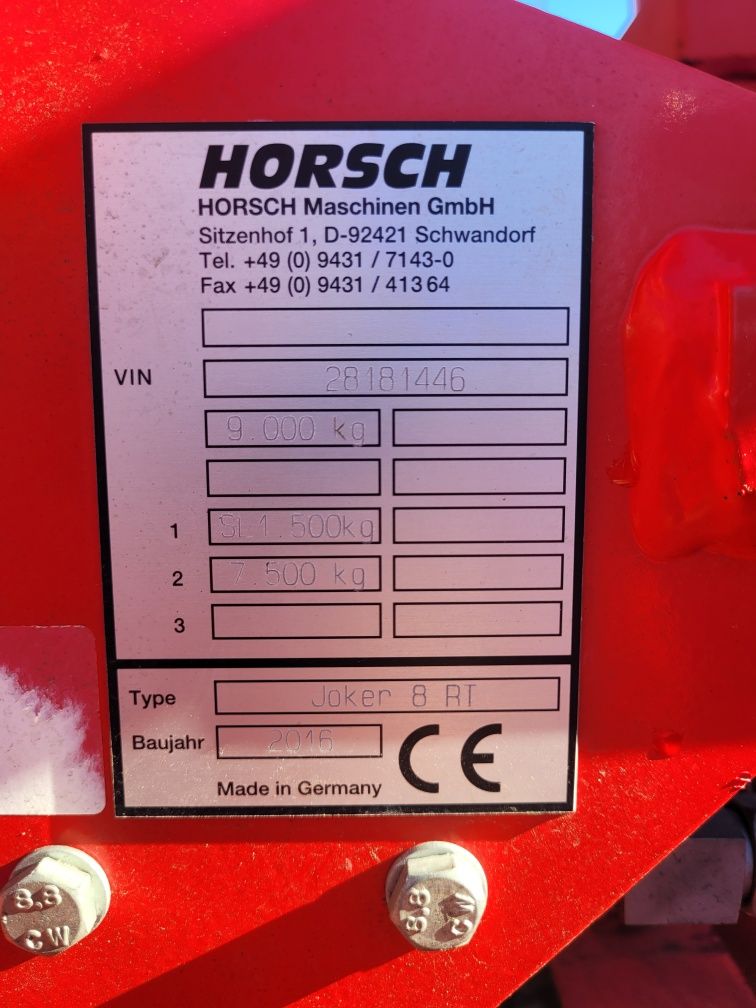 Horsch joker 8 metr z Niemiec agregat ścierniskowy