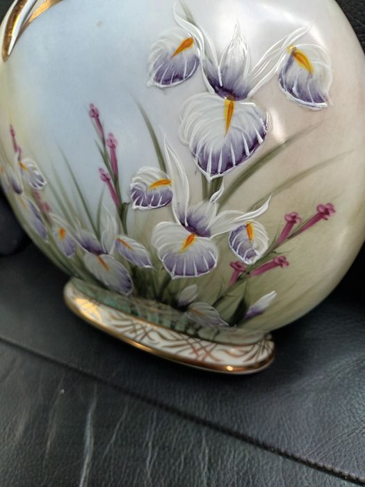 Fabulosa e rara jarra Limoges pintada à mão e assinada