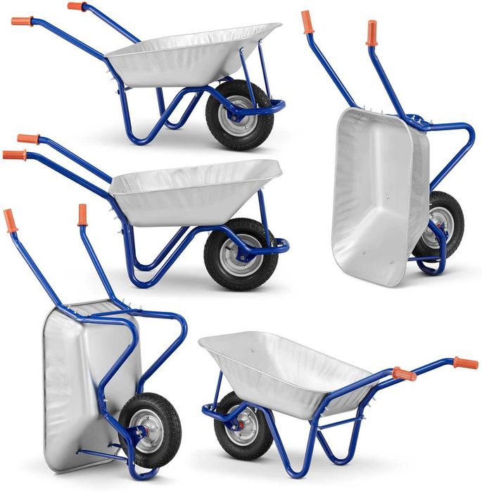 Taczka budowlana ogrodowa ocynkowana mocna TGD-474 125 L 120 kg