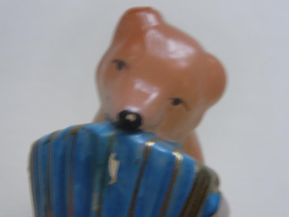 Елочная игрушка Медведь с гармошкой 1950х гг. СССР редкость
