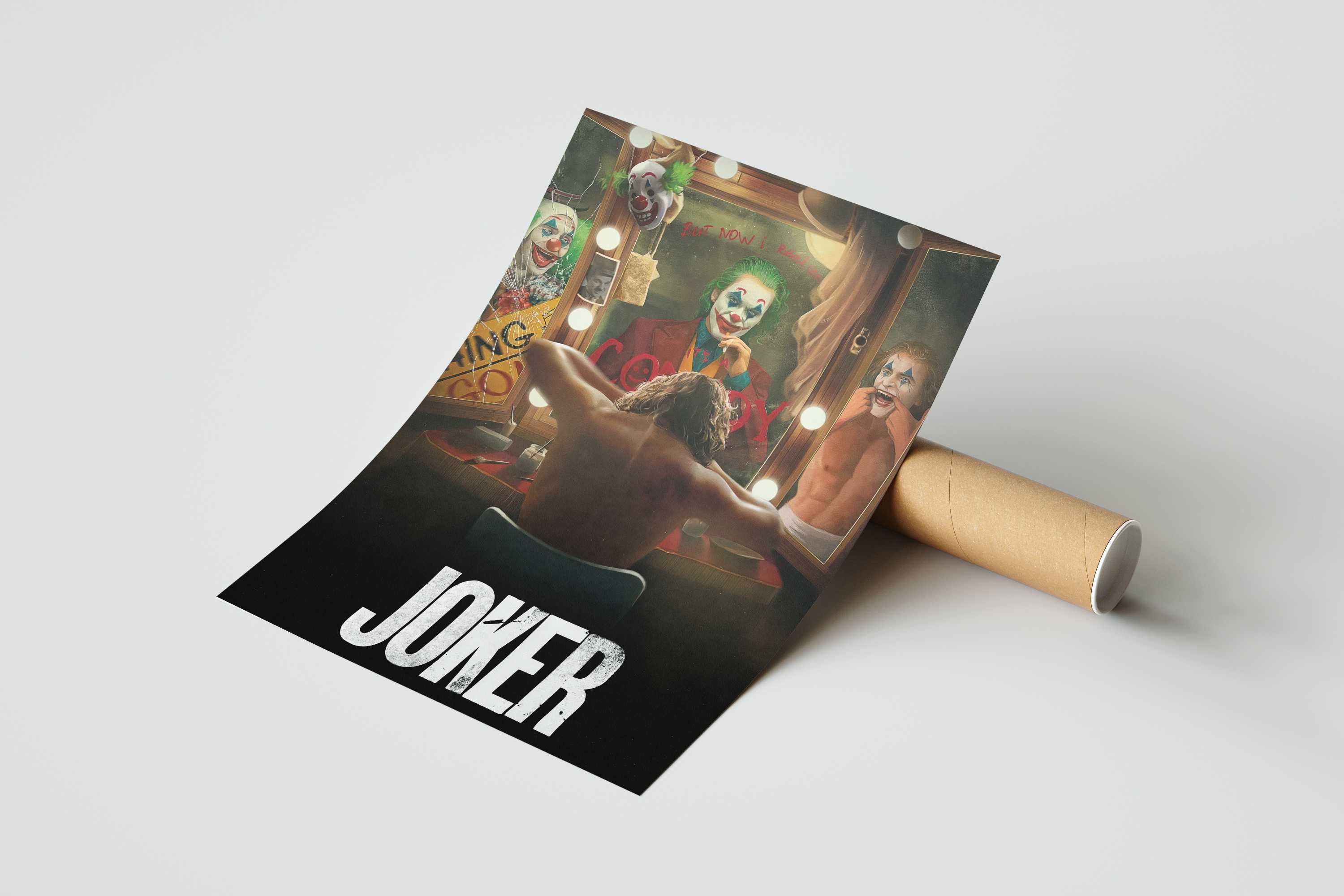 Joker komiksowy PLAKAT A3 - Mroczny Styl - GRATIS