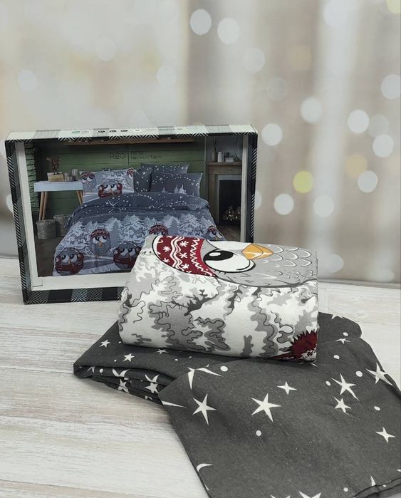 Новий Рік. Фланелева постільна білизна. Є різні кольор Warmatex  євро.