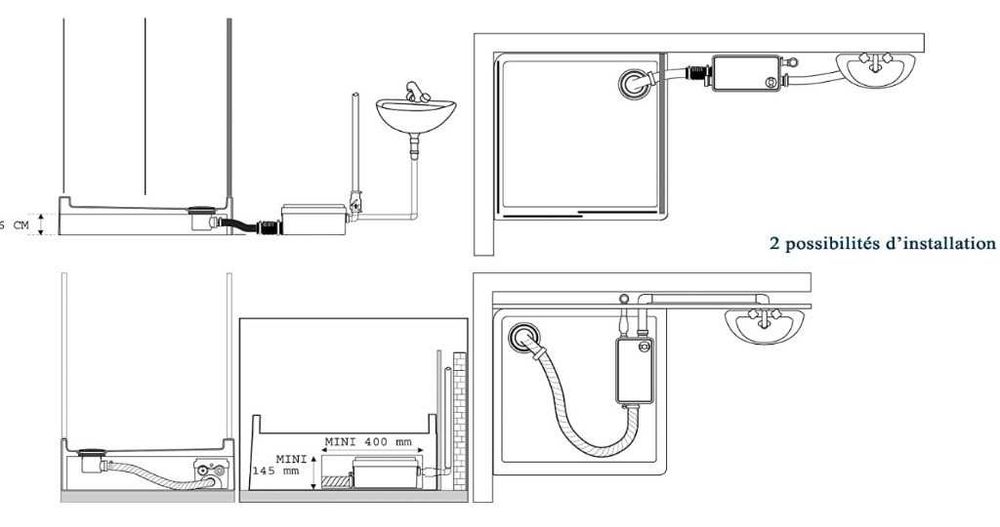 Pompa do ścieków wanna prysznic umywalka SFA SANIDOUCHE