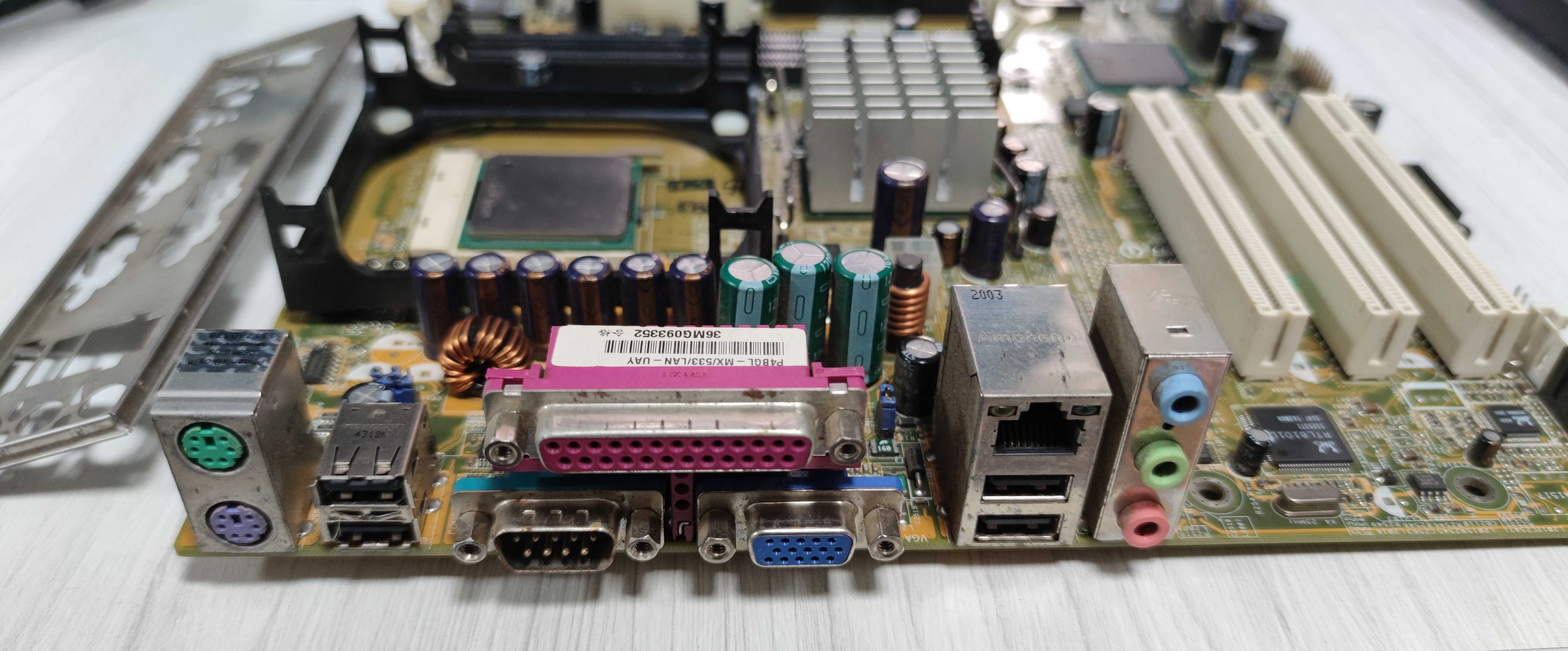 Материнська плата - Asus P4BGL-MX rev 2.0 + CPU Intel Celeron 2.0 GHz