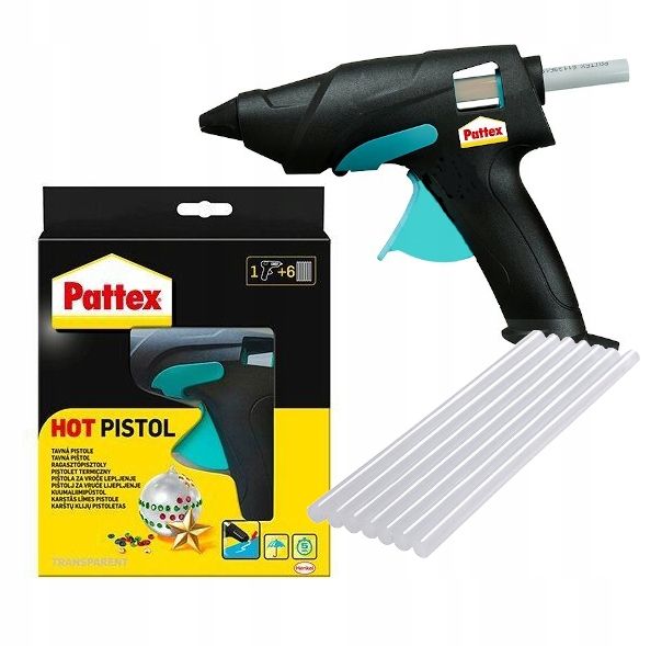 Pistolet Do Kleju Na Gorąco Pattex + 6 Pałeczek