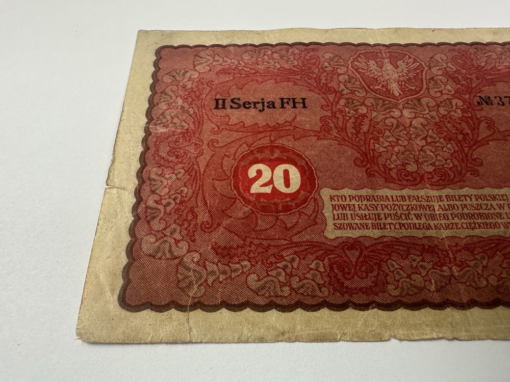 Banknot 20 marek polskich 1919 Ser. II FH