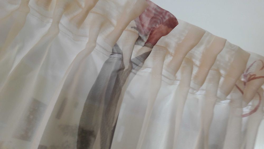 Pastelowy woal żółty-piaskowy firanka szer 160 x 150 wys tulipan