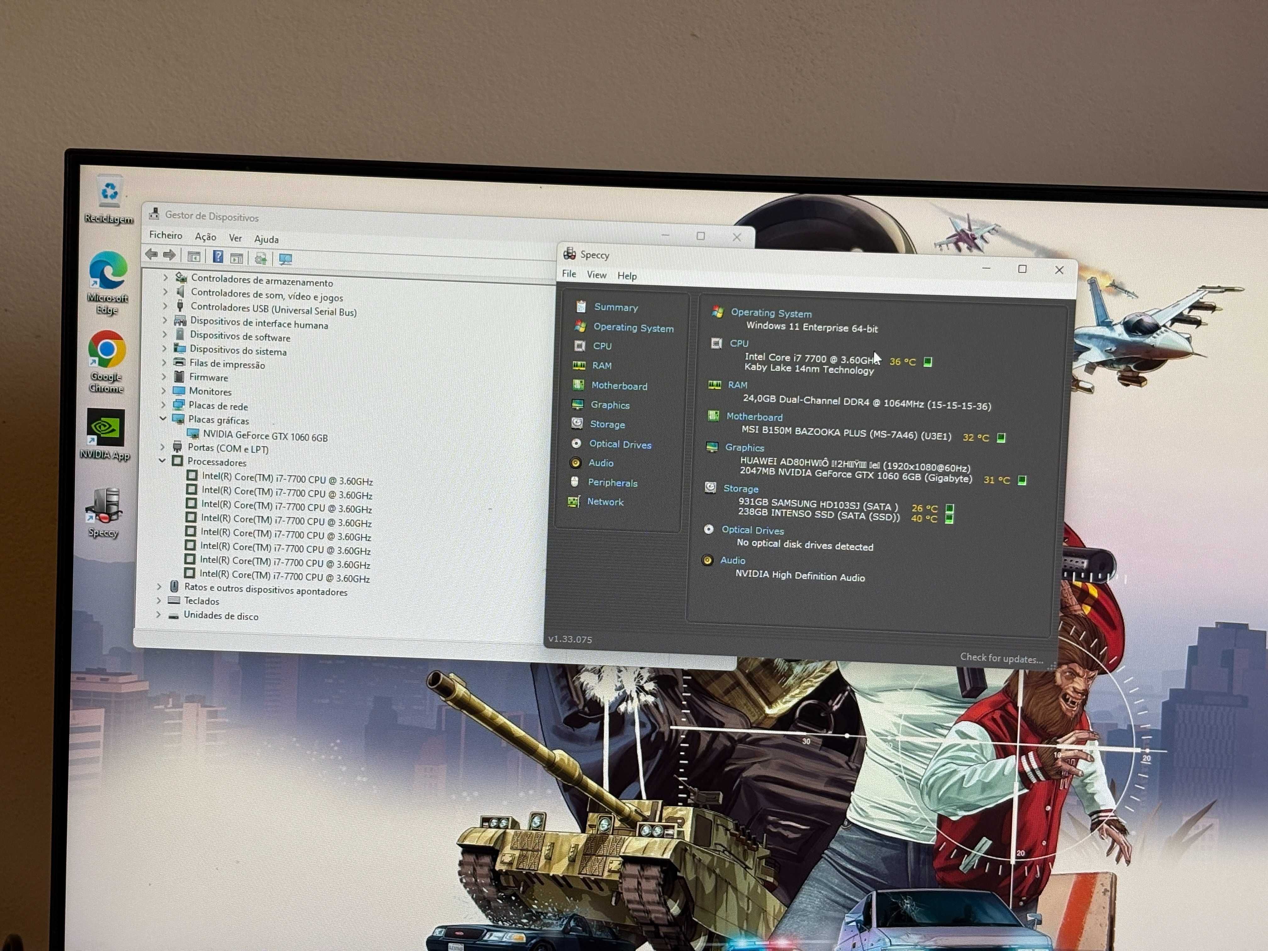 PC/Gaming Core i7/Nvidia 1060 6Gb/Monitor+ Periféricos