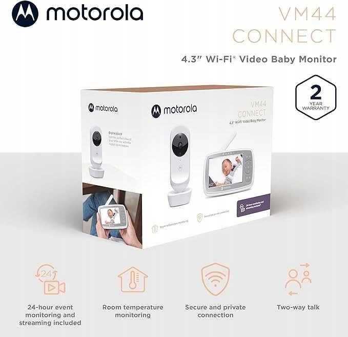 Motorola Nursery VM44 Kamerka do dziecka z monitorowaniem temp.