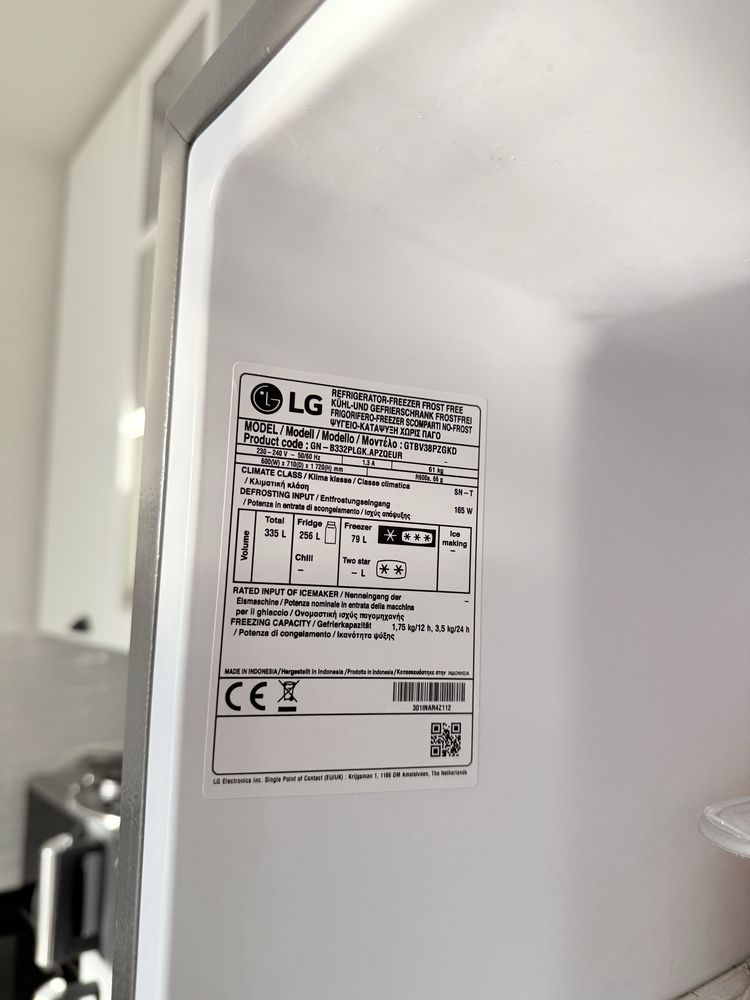 Frigorífico LG GTBV38PZGKD (No Frost - 172 cm - 335 L - Cinzento)