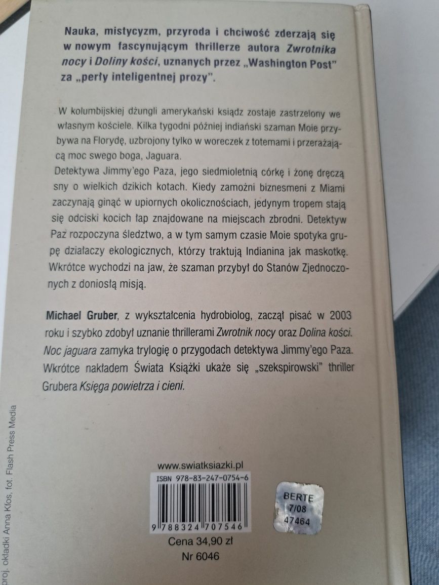 Dwie książki Michael Gruber NOC JAGUARA zwrotnik nocy