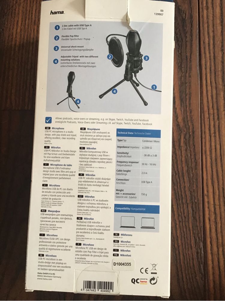 Mikrofon Hama mic usb stream