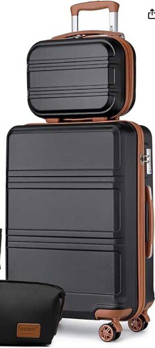 zestaw  walizek z twardego tworzywa ABS, kabinowa + kosmetyczka (13)