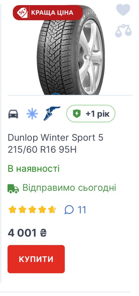 Резина шини Dunlop winter sport 215 60 16
