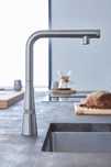 Grohe Zedra SmartControl Bateria kuchenna z wyciąganą wylewką inox