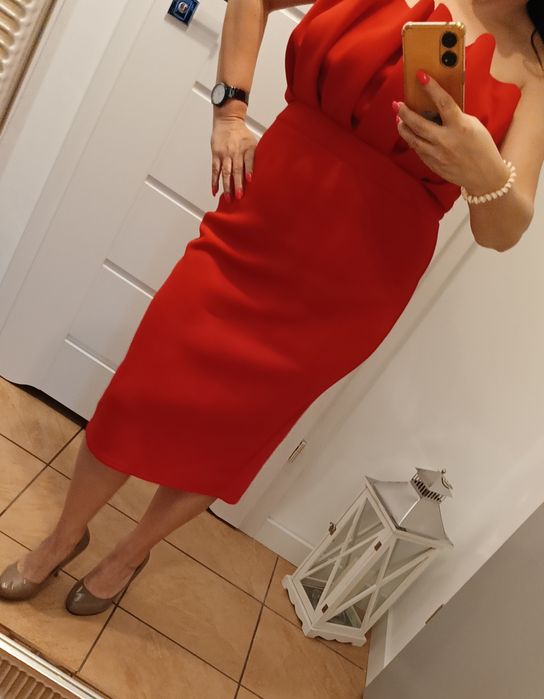 Sukienka czerwona wieczorowa L/XL