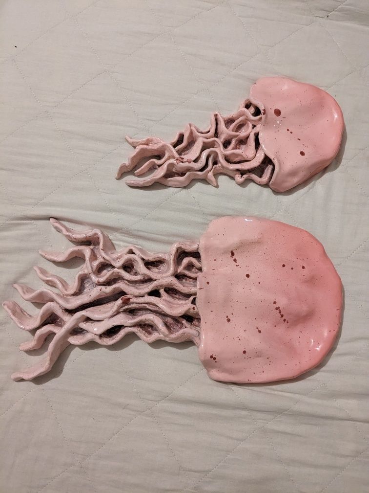 Керамічні рожеві медузи, декор кімнати
