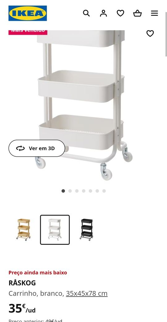 Carrinho branco IKEA