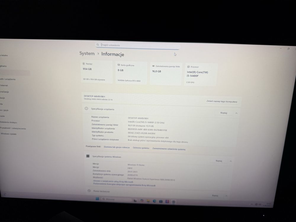 Prawie nowy komputer MSI + monitor GWARANCJA