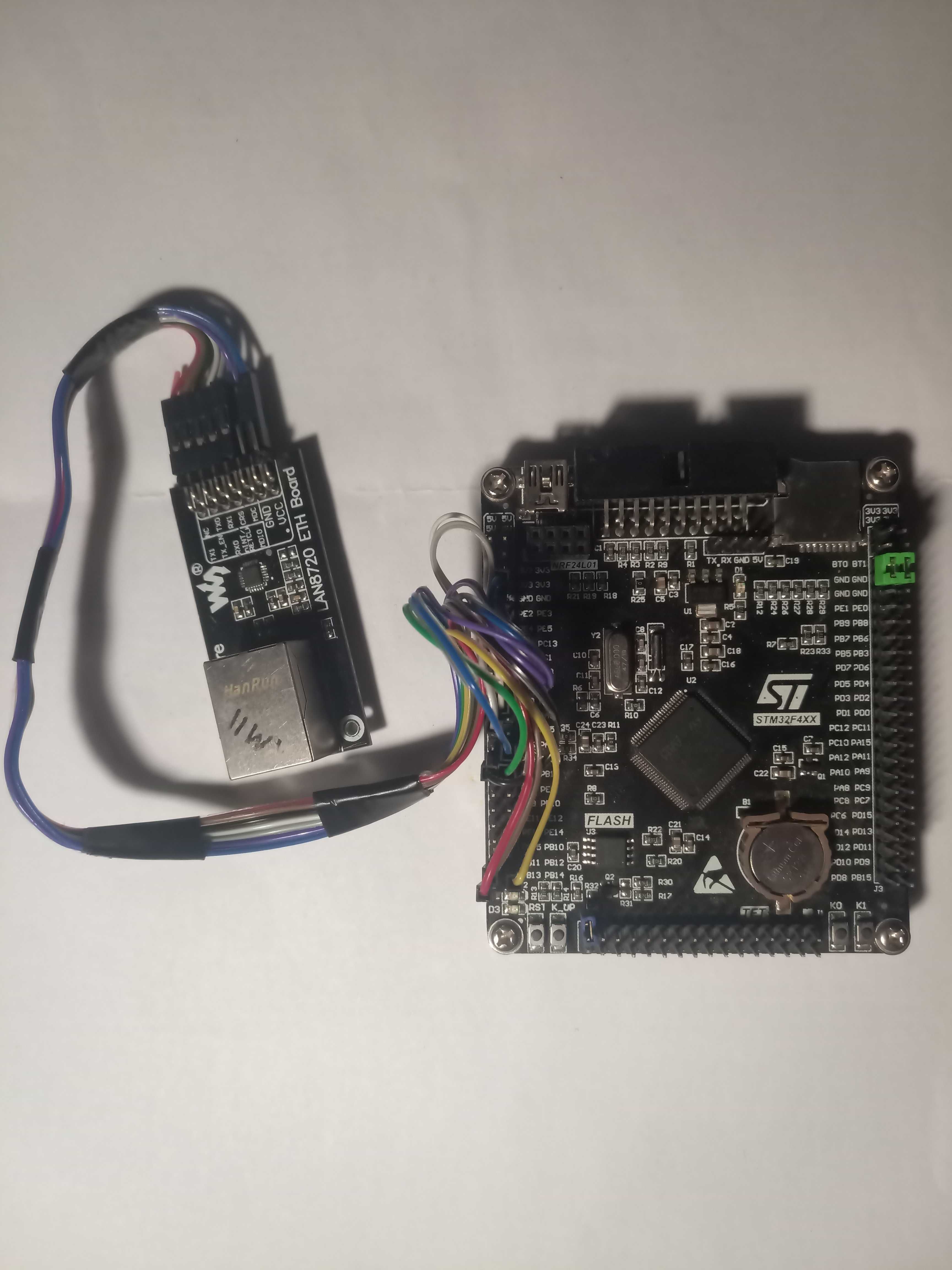 Макетная плата stm32f407vet6 + lan8720 (Ethernet board)