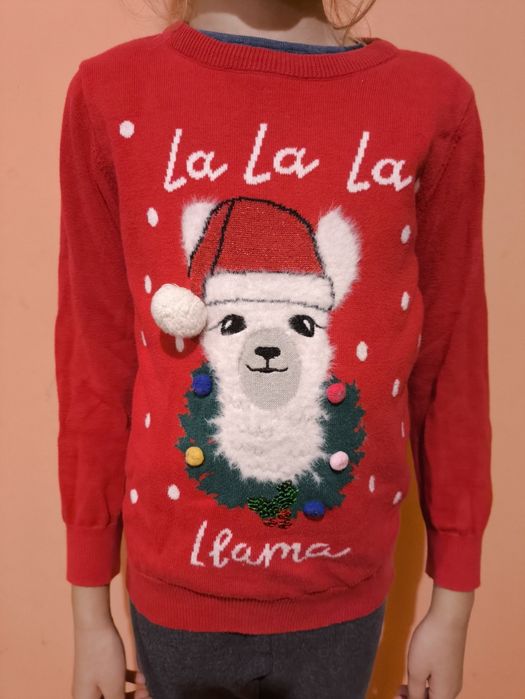 Светр кофта новорічний різдвяний зимовий лама