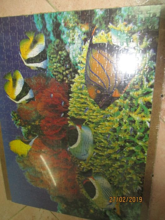 Quadro feito em puzzle - Aquário