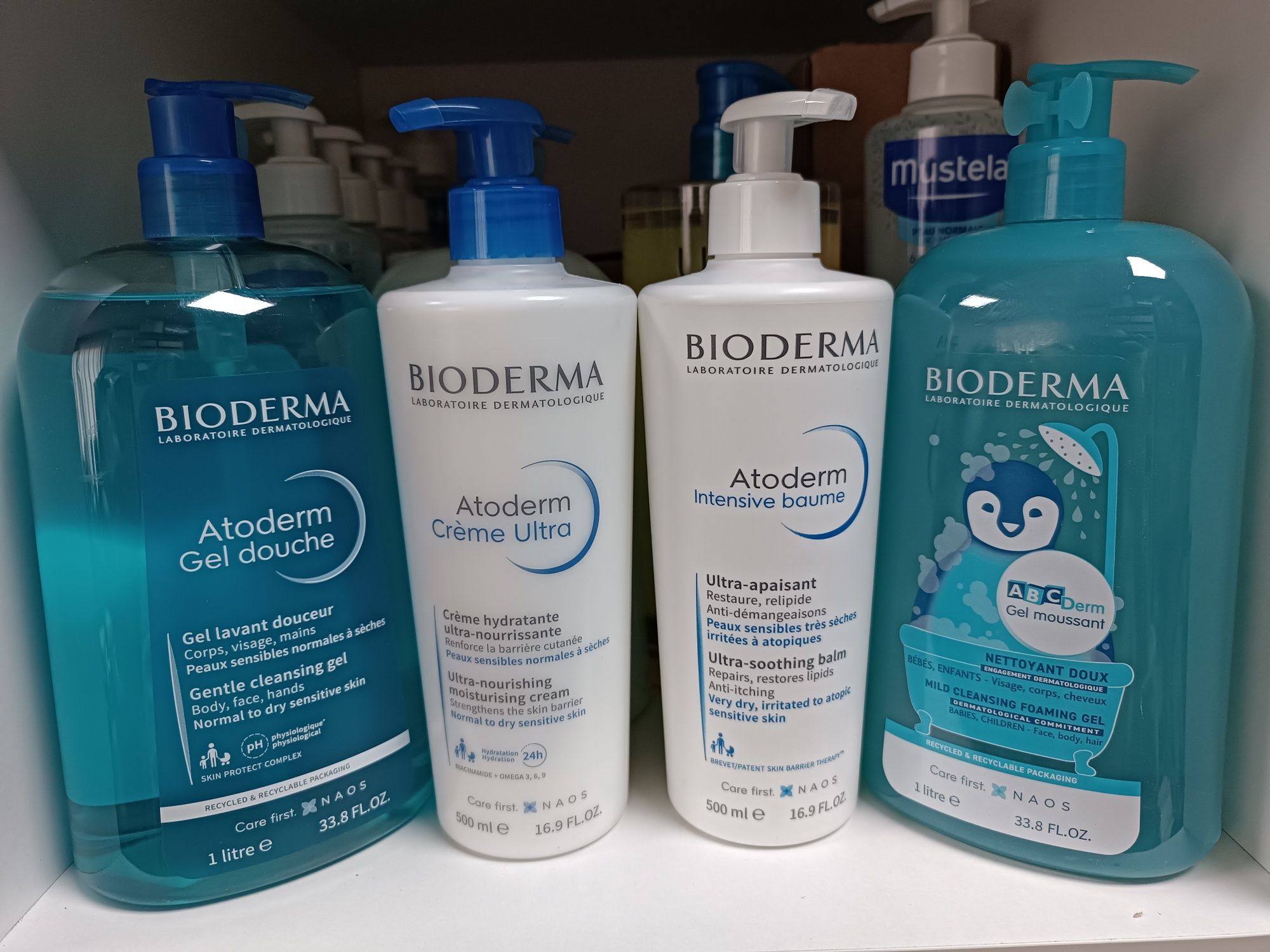 Mustela гель, очищуюча вода для дітей від народження 500 мл 750 мл