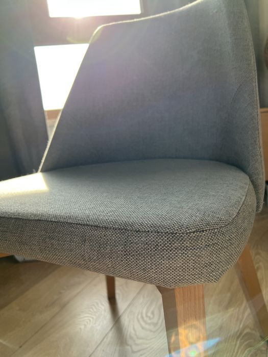 Krzesla tapicerowane szare komplet x6