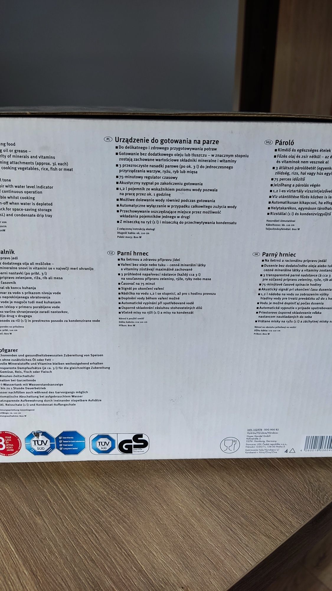 Urządzenie do gotowania na parze