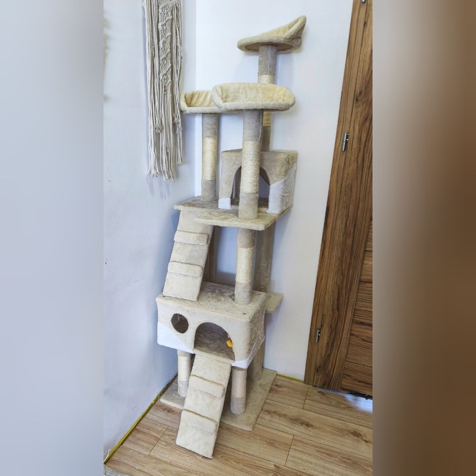 Drapak dla kota XXL beżowy elegancki wytrzymały solidny NOWY