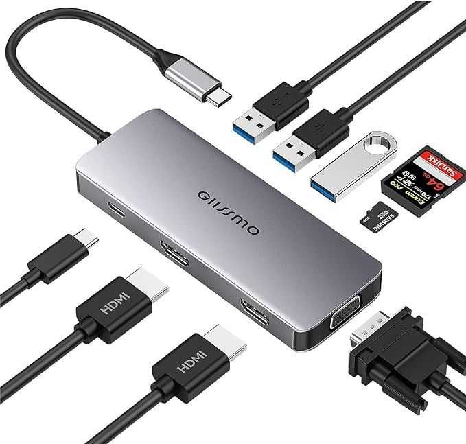 Stacja dokująca USB-C 9 portów - GIISSMO Y16 9in1 HUB