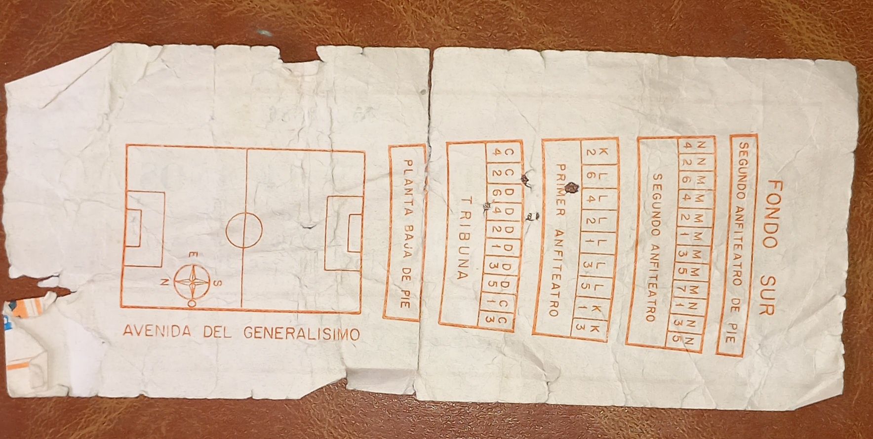 Bilhete de futebol, jogo Real Madrid Porto, 1979