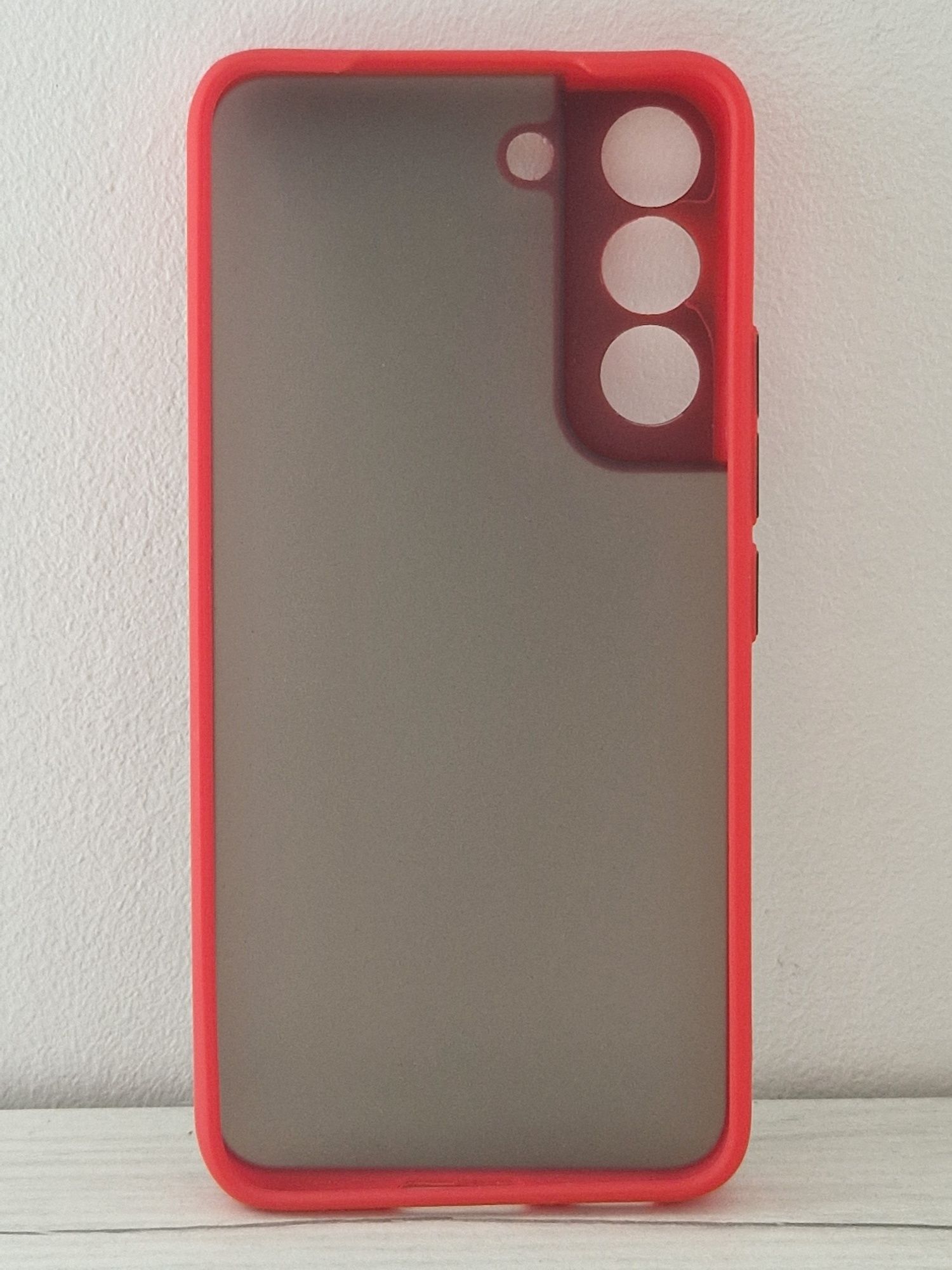 Vennus Color Button Bumper do Samsung Galaxy S22 Plus Czerwony