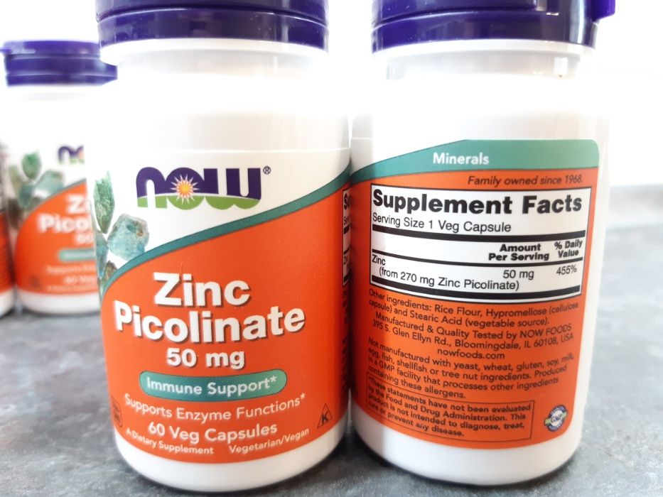 Now Foods, Zinc Picolinate 50 мг (60 капс.), цинк пиколинат