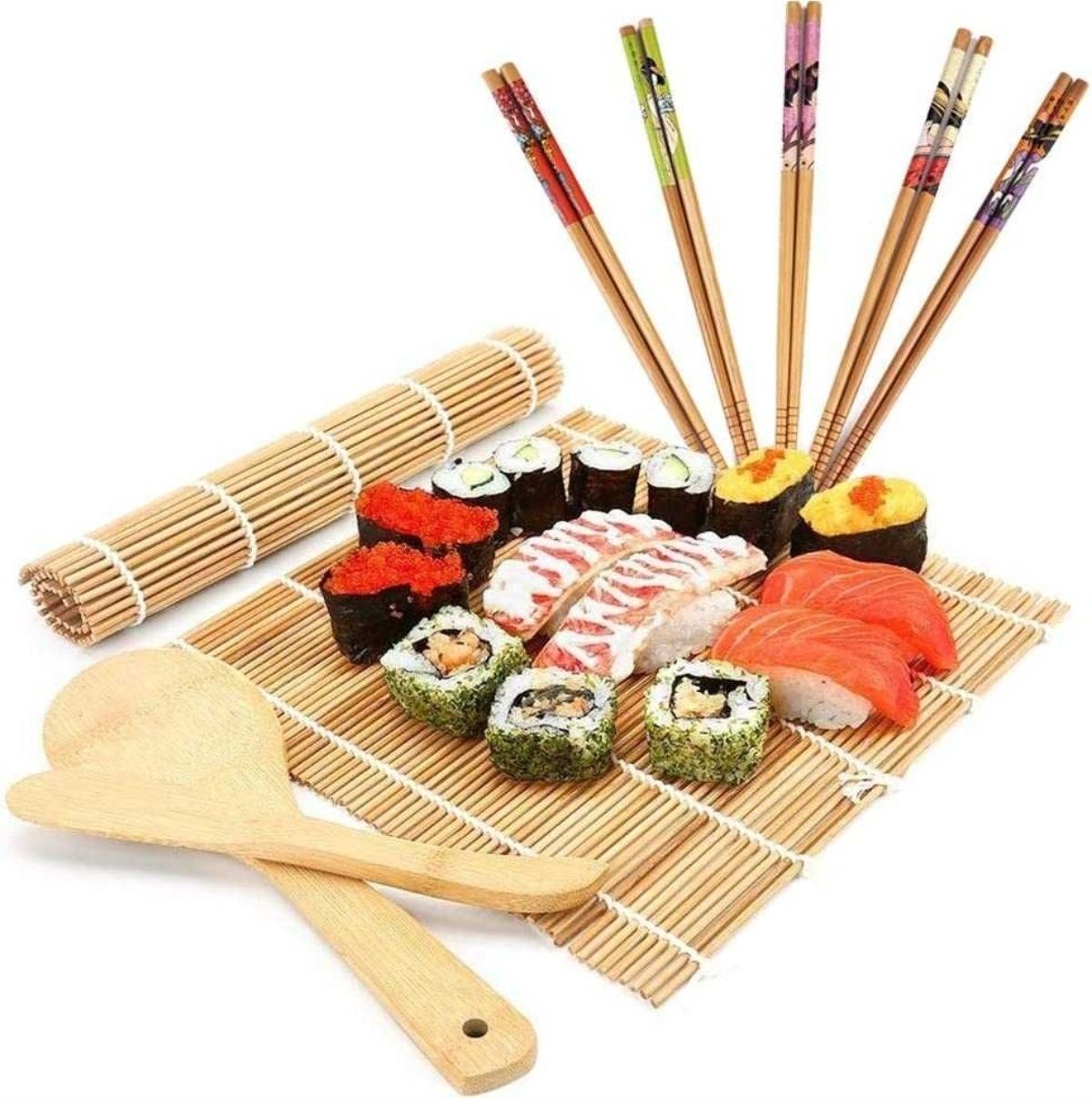 Zestaw do robienia sushi, bambusowy, 14 elementów