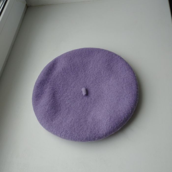 Берет теплий світло фіолетовий жіночий