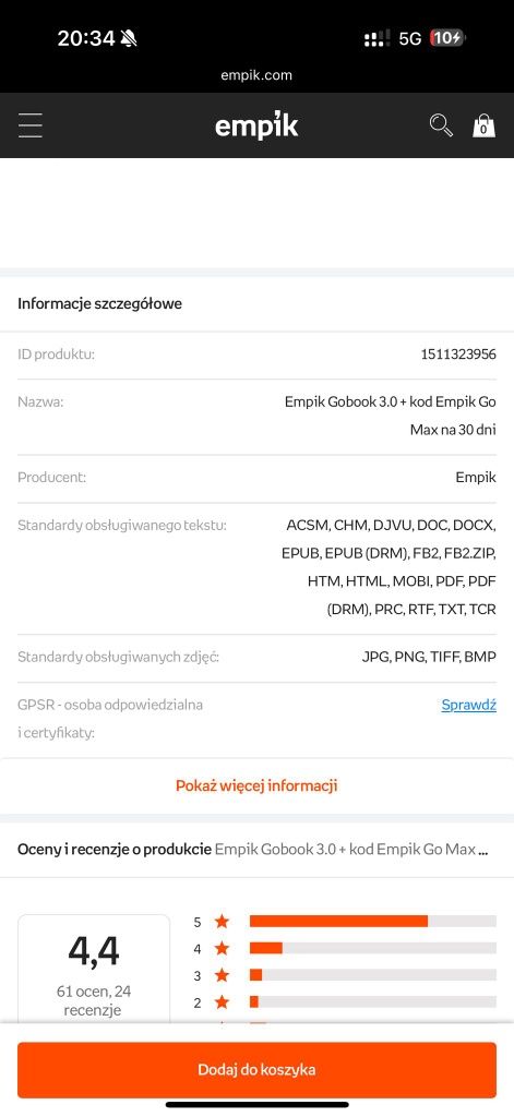 Czytnik gobook 3.0 empik