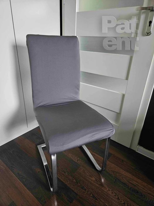 Pokrowce na krzesła uniwersalne elastyczne 4 sztuki szare komplet