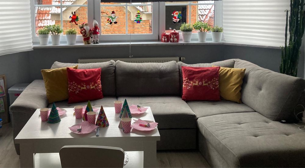 ARUBA Narożnik rozkładany szary, prawy