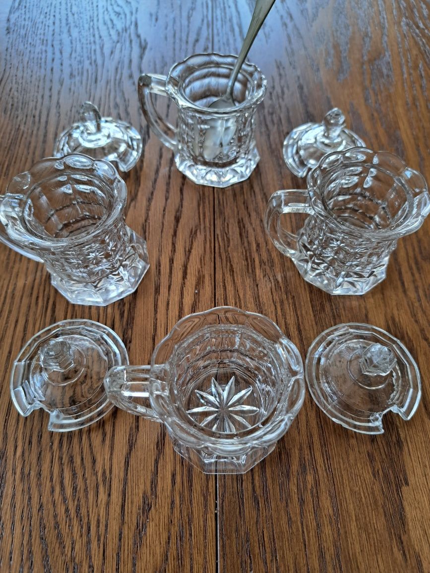 Kryształowe 4 pojemniczki na przyprawy